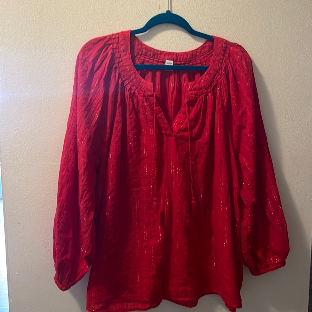 Old Navy Red flowy blouse XL